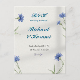 "Charming Custom Wedding Invitation" Vykort