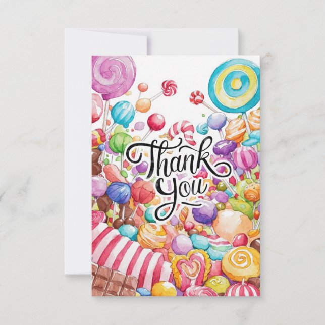 Charming Cute Candyland tack ditt kort (Framsida)
