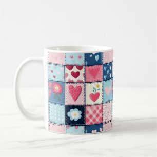 Charming Cute Patchwork Design Kaffemugg
