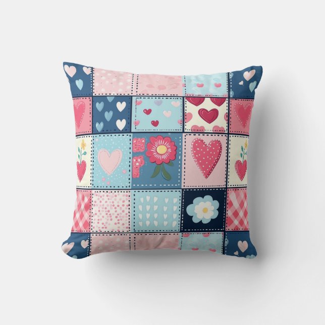 Charming Cute Patchwork Design Kudde (Framsida)