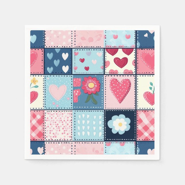 Charming Cute Patchwork Design Pappersservett (Framsidan)