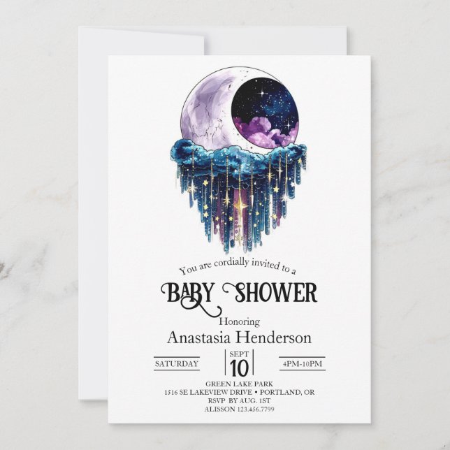 Charming Cute Stars Baby Shower Inbjudningar (Framsida)