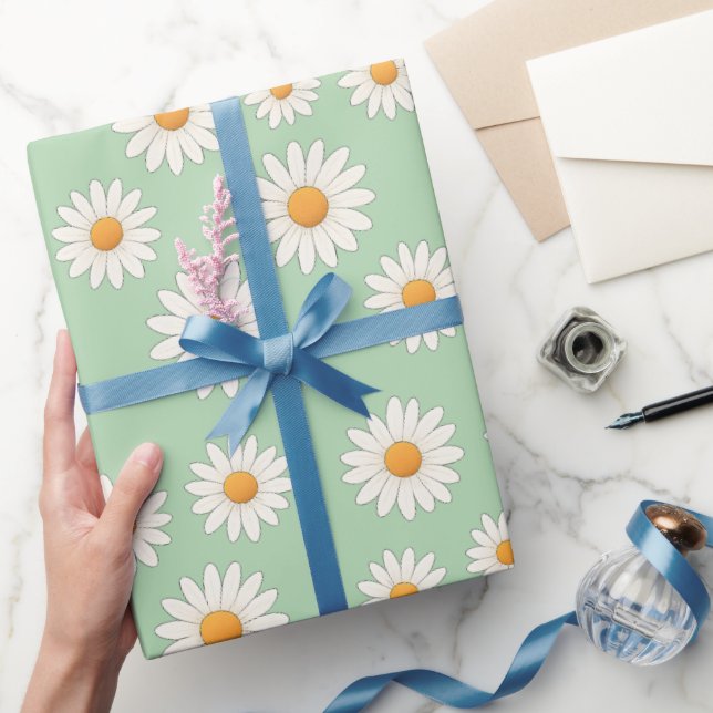 Charming Daisy Mönster - Blommigt Gift Presentpapper (Gifting)