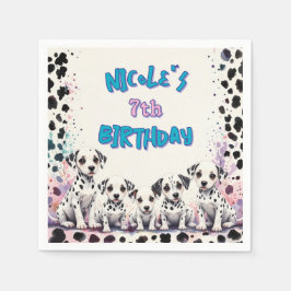 Charming Dalmatian Puppy Birthday  Pappersservett