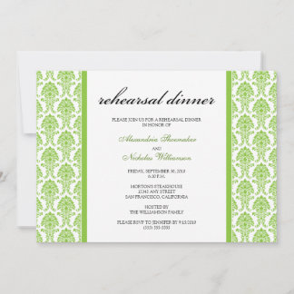 Charming Damask Rehearsal Dinner Inbjudan (kalk)