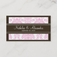 Charming Damask Wedding Webben Affärskort (rosa)
