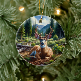 Charming Deer Animal Keepsake Julgransprydnad Keramik