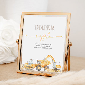 Charming Diaper Raffle Sign Poster