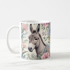 Charming Donkey Pastel Flowers Farm Animal Kaffemugg