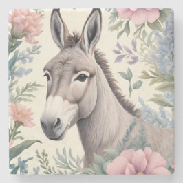 Charming Donkey Pastel Flowers Farm Animal Stenunderlägg