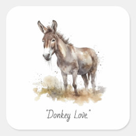 Charming Donkey Serenity, anpassningsbar Fyrkantigt Klistermärke