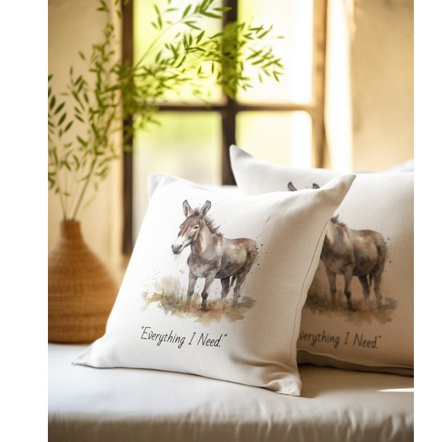 Charming Donkey Serenity, anpassningsbar Kudde (Skapare uppladdad)