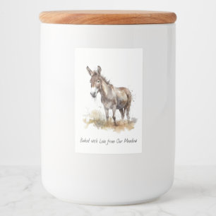 Charming Donkey Serenity, anpassningsbar Mat Etikett