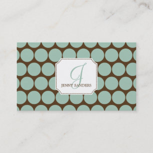 Charming Dots-Affärskort - Blå/Brun Visitkort