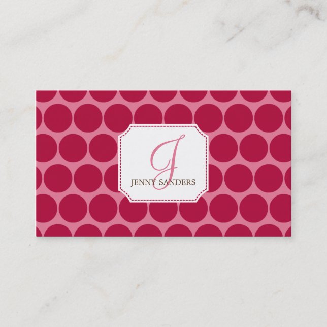 Charming Dots Affärskort - Red/Rosa Visitkort (Framsida)