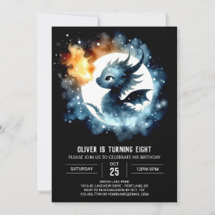 Charming Dragon Birthday Digital Inbjudningar