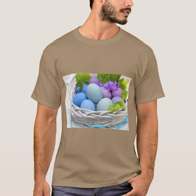 Charming Easter Eggs in Basket Joy T Shirt (Framsida)
