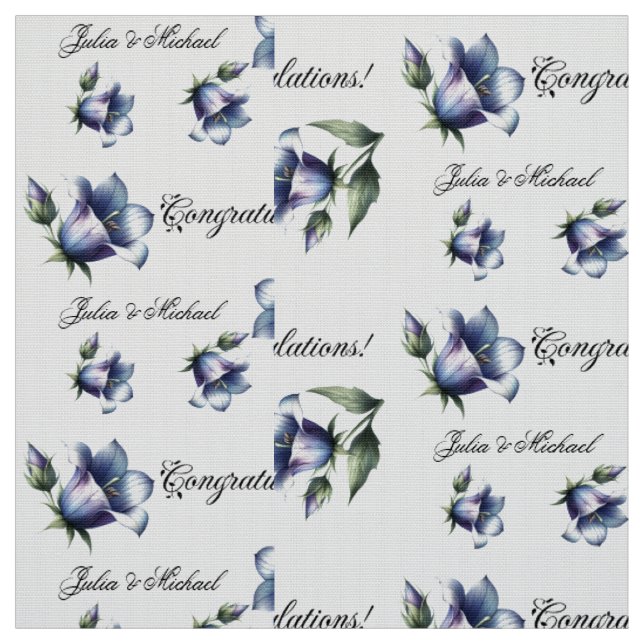 Charming elegant Bell Flowers Watercolor Tyg (Provkarta)