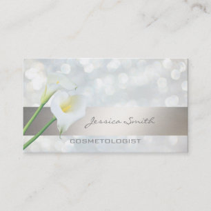 Charming elegant chic lux bright bokeh calla lily visitkort
