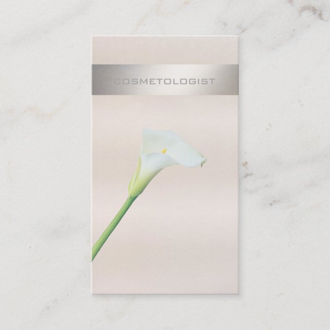 Charming elegant chic lyxury romantic calla lily visitkort (Framsida)