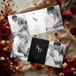 Charming Elegant Minimalist Black & White Wedding