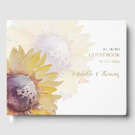 Charming Elegant Watercolor Solros Gästböcker