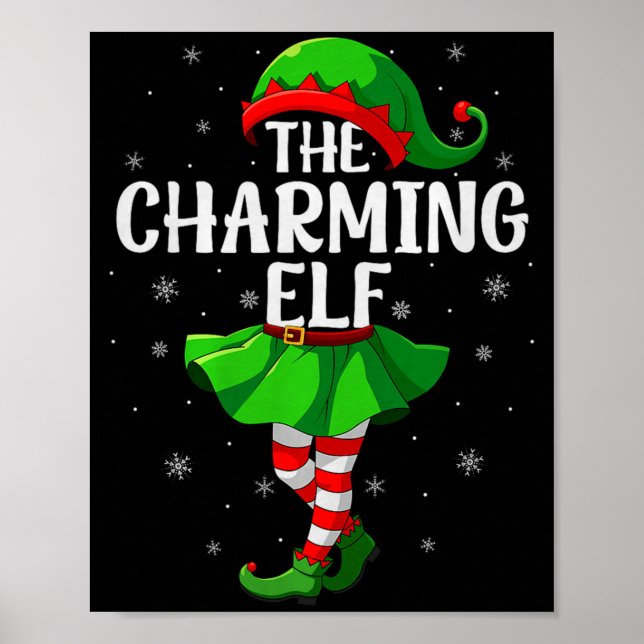 Charming Elf Christmas Girls Women Elf Squad Xmas  Poster (Framsidan)