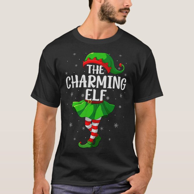 Charming Elf Christmas Girls Women Elf Squad Xmas  T Shirt (Framsida)