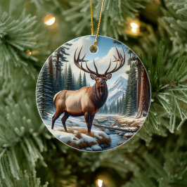 Charming Elk Animal Keepsake Julgransprydnad Keramik