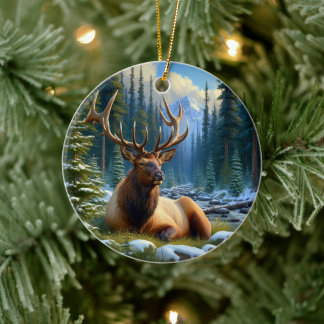 Charming Elk Animal Keepsake Julgransprydnad Keramik