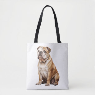 Charming English Bulldog Portrait - Adsible Canin Tygkasse