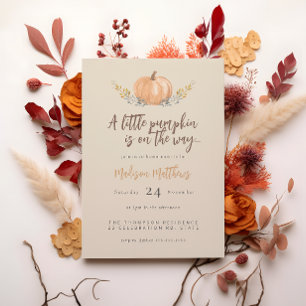 Charming Fall 'Little Pumpkin' Baby Shower Inbjudningar
