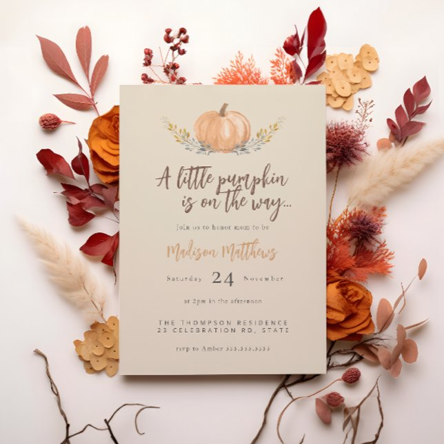 Charming Fall 'Little Pumpkin' Baby Shower Inbjudningar (Skapare uppladdad)