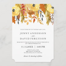Charming Fall Watercolor Wedding-inbjudningar