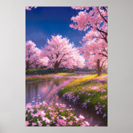 Charming Fält och dess Rosa Delight Poster