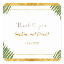 Charming Fern Lövs Gold Foil Bröllop Anpassningsba