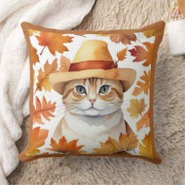 Charming Festive Thanksgiving Cat in Disguise Kudde