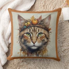 Charming Festive Thanksgiving Cat in Disguise Kudde