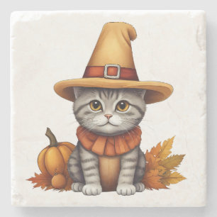 Charming Festive Thanksgiving Cat in Disguise Stenunderlägg