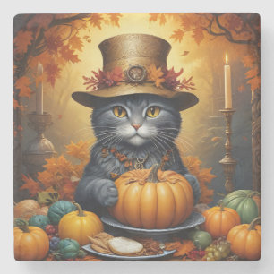 Charming Festive Thanksgiving Cat in Disguise Stenunderlägg