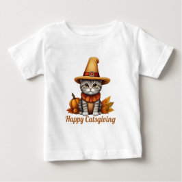 Charming Festive Thanksgiving Cat in Disguise T Shirt