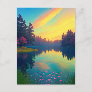 Charming-floden Bathed in Majestic Twilight Vykort
