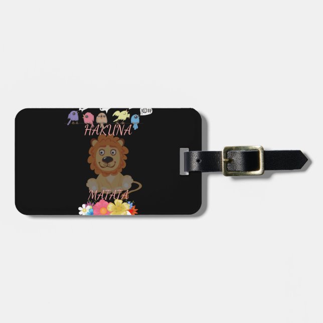 Charming "Flora and Fauna Hakuna Matata" Baby Lejo Bagagebricka (Horisontell Framsida)