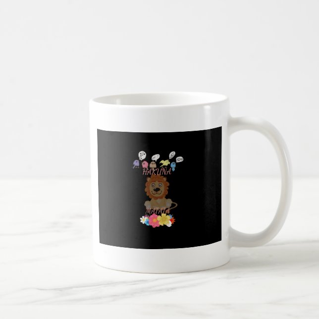 Charming "Flora and Fauna Hakuna Matata" Baby Lejo Kaffemugg (Höger)