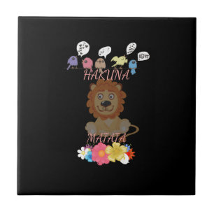 Charming "Flora and Fauna Hakuna Matata" Baby Lejo Kakelplatta
