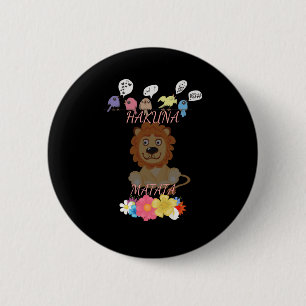 Charming "Flora and Fauna Hakuna Matata" Baby Lejo Knapp