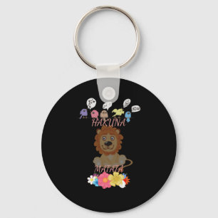 Charming "Flora and Fauna Hakuna Matata" Baby Lejo Nyckelring