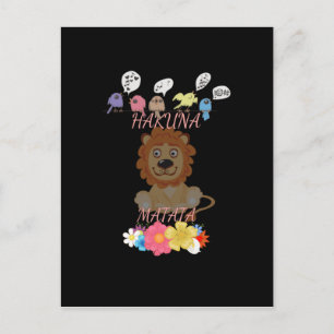Charming "Flora and Fauna Hakuna Matata" Baby Lejo Vykort