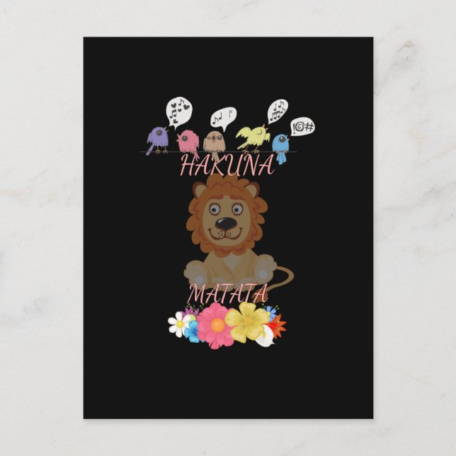 Charming "Flora and Fauna Hakuna Matata" Baby Lejo Vykort (Framsida)