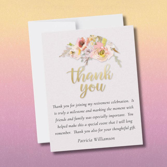 Charming Floral Budget Retirement Tack Kort (Skapare uppladdad)